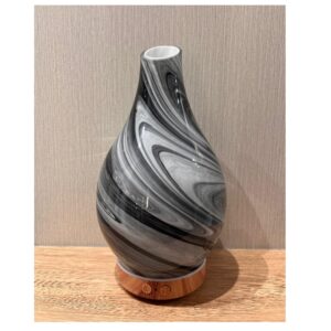 Difusor Electrico De Cristal Gris – Tapa Color Pino
