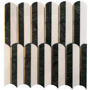 Mosaico de Mármol Negro y Blanco – Modelo M05
