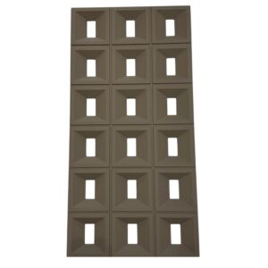 PU Rectangular Grey M010-4 | Panel 3D en Color Gris